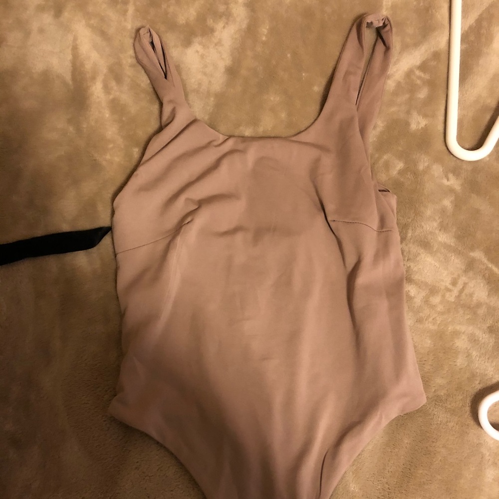 Tan taupe body suit